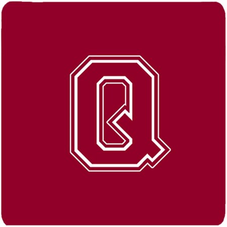 Carolines Treasures Set of 4 Monogram - Maroon and White Foam Coasters Initial Letter Q CJ1032-QFC